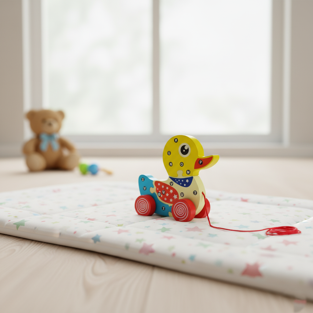 Wooden Push-Pull Duck Puzzle