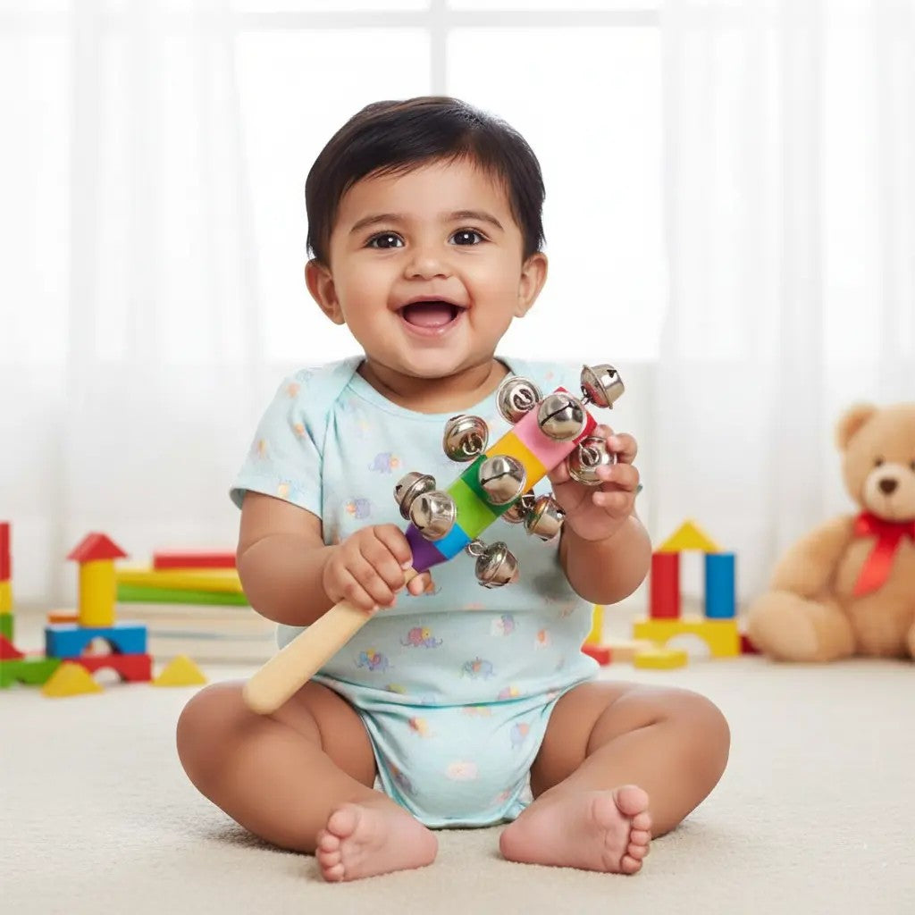 10 Bell Wooden Rattle