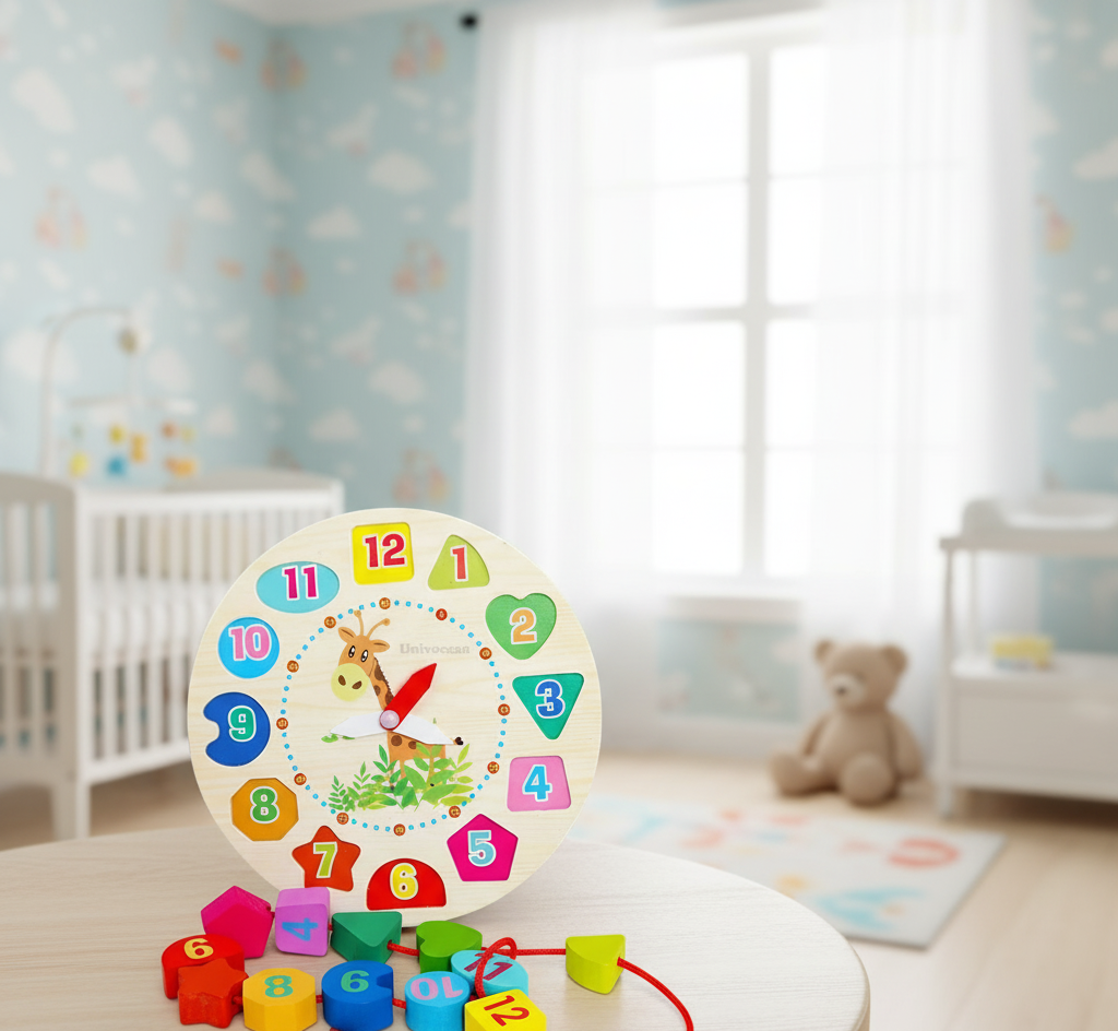 Wooden Shape Sorting Clock