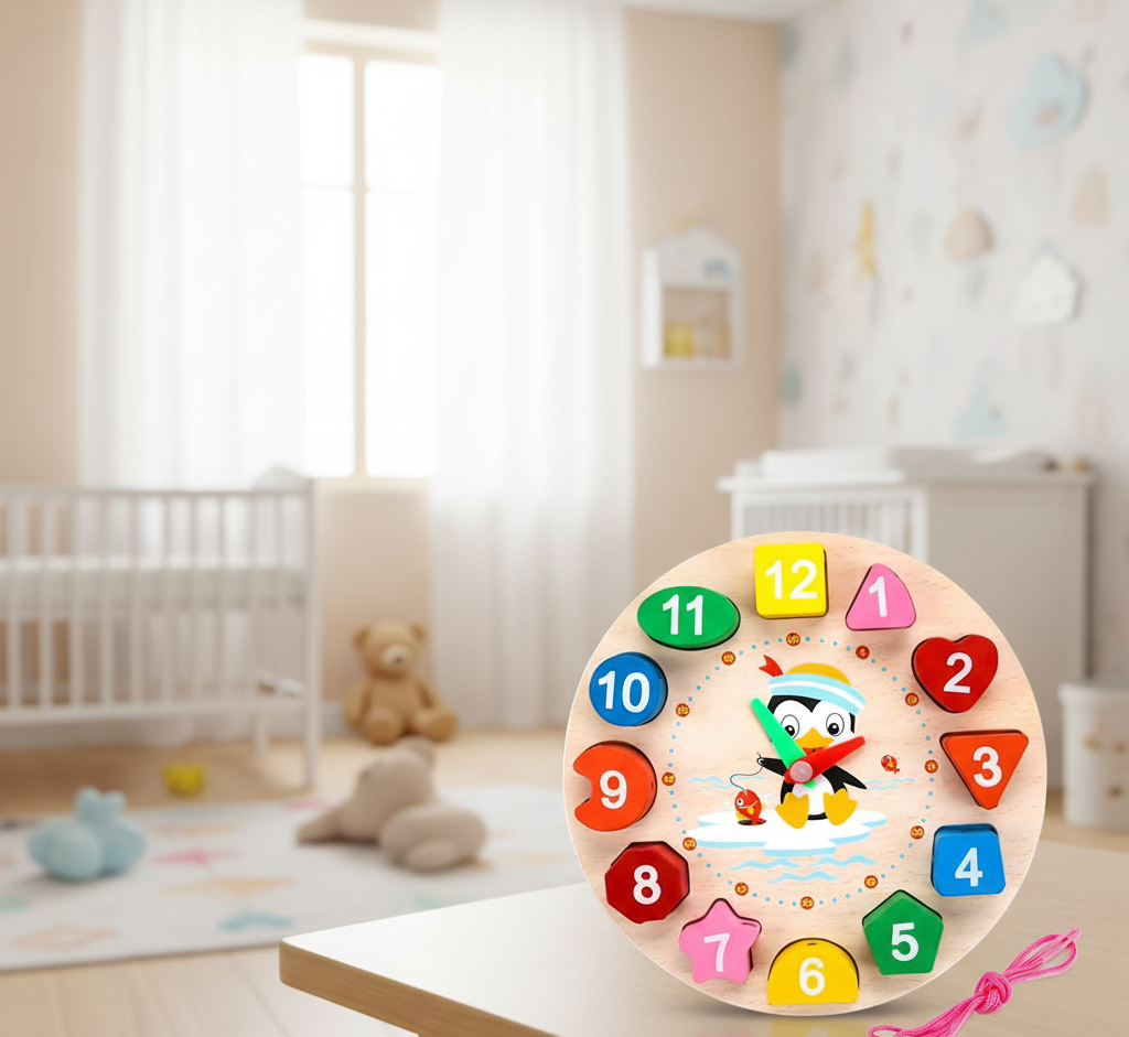 Wooden Shape Sorting Clock