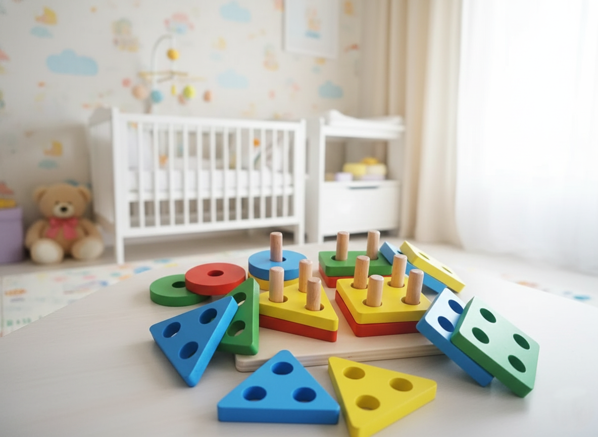 Wooden Square Shape Stacker
