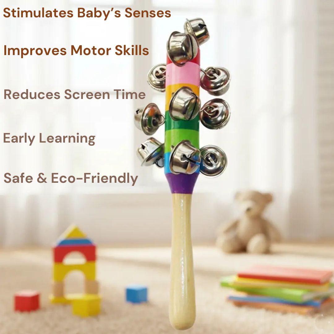 10 Bell Wooden Rattle