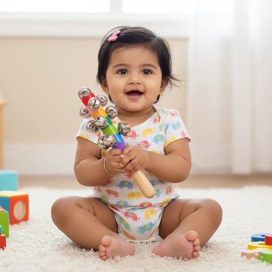 10 Bell Wooden Rattle