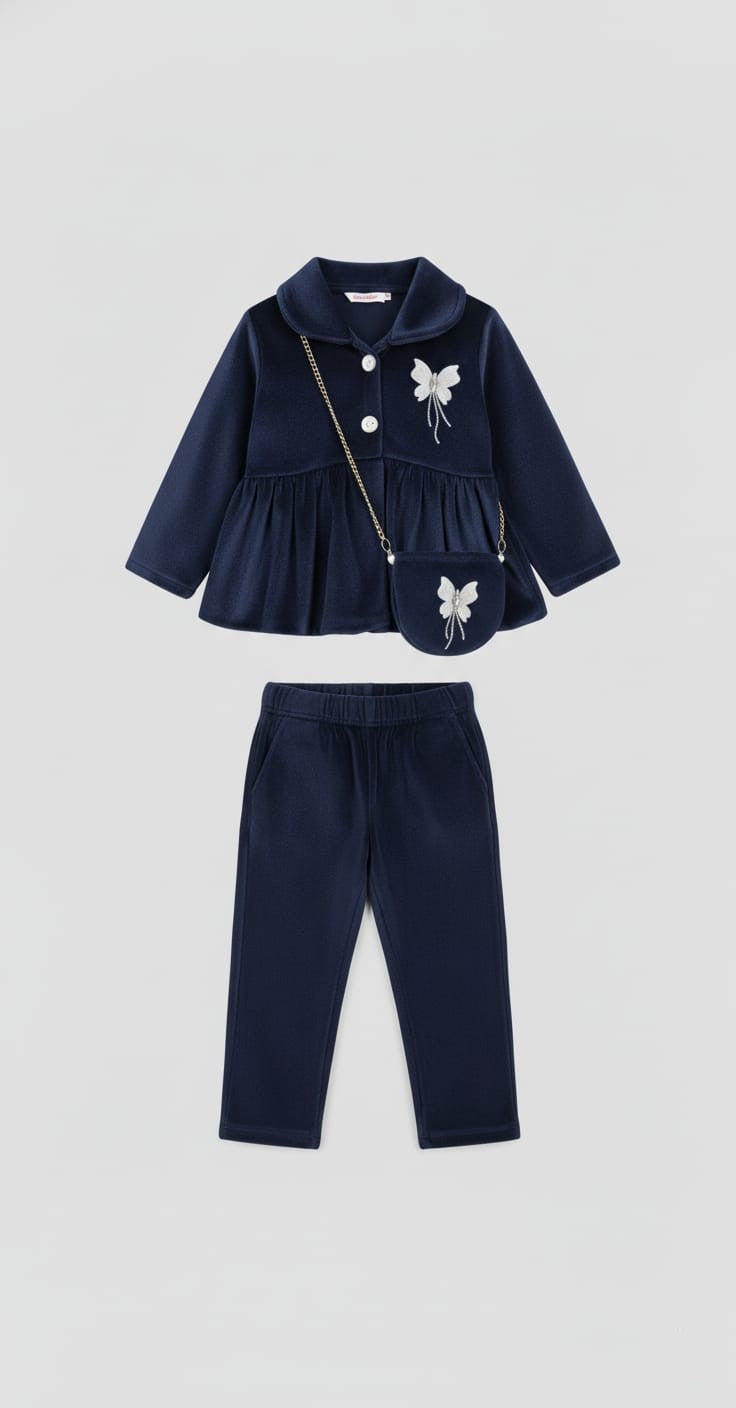 Velvet Dress with Purse