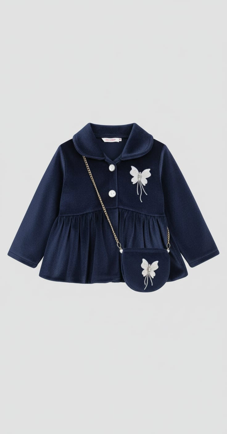 Velvet Dress with Purse