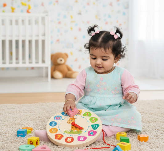 Wooden Shape Sorting Clock