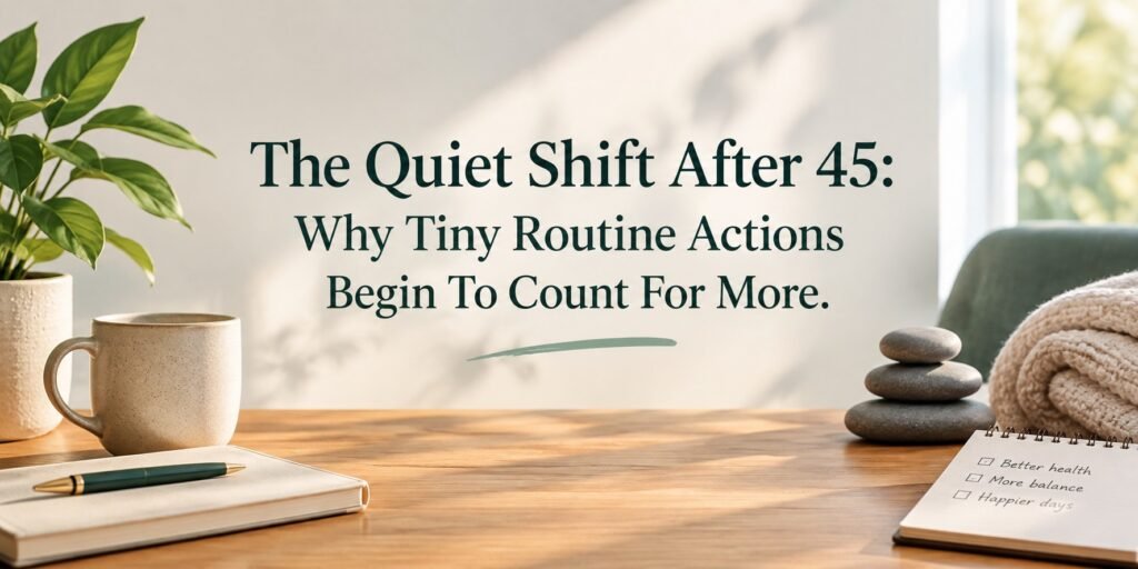 The Quiet Shift After 45:  Why Tiny Routine Actions Begin To Count For More.